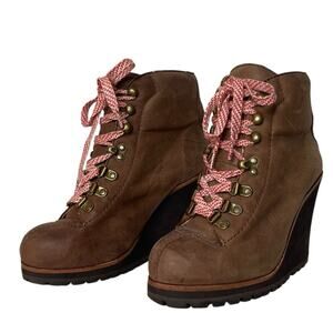 ASH Zenith Wedge lace up boot Sz 37 Brown
